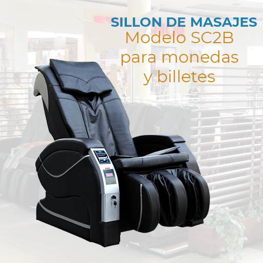 sillon de masajes comercial SC2B para monedas y billetes abuprosrl